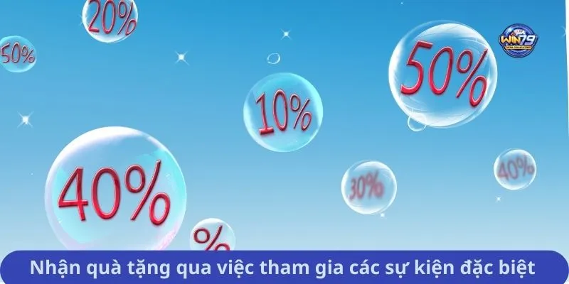 Nhận quà tặng qua việc tham gia các sự kiện đặc biệt 